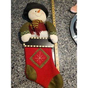 25" Tall Snow Man Christmas Stocking w/ Blackboard to add Name Xmas Snow Man